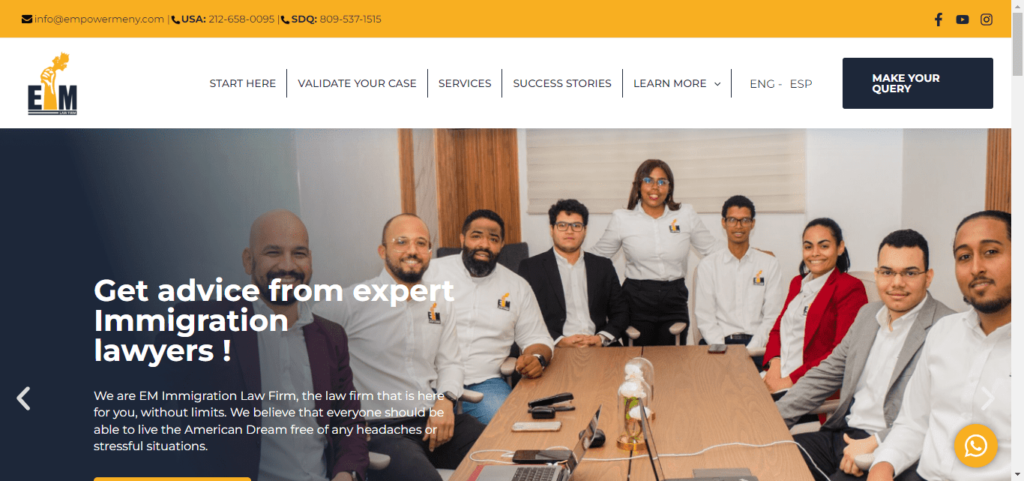 50 Best Immigration Attorney Website Designs 12 EM Immigration Law