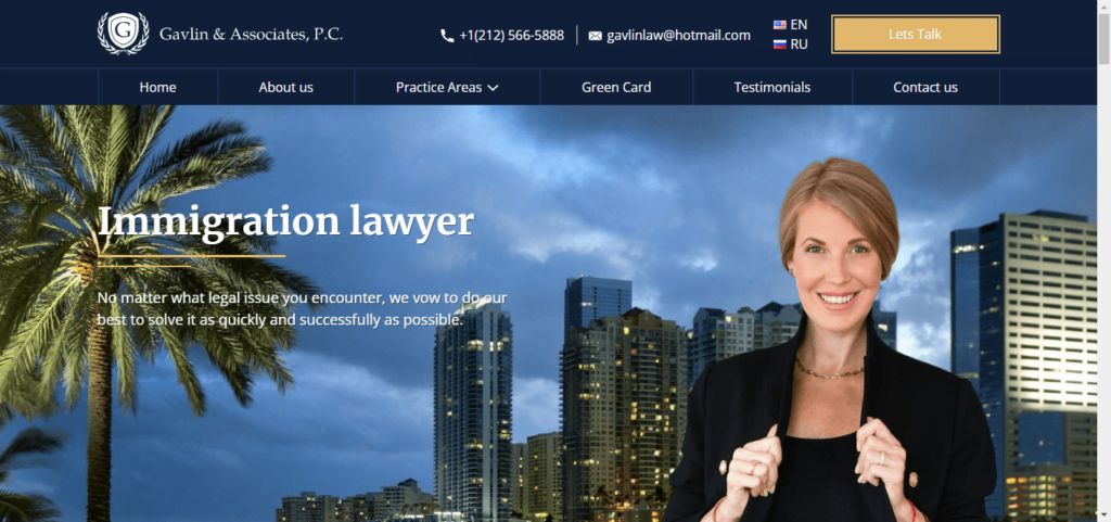 50 Best Immigration Attorney Website Designs 42 Gavlin Law