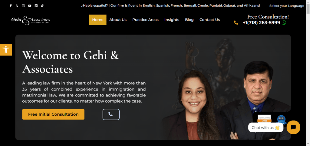 50 Best Immigration Attorney Website Designs 28 Gehi Law