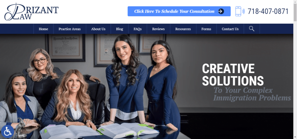 50 Best Immigration Attorney Website Designs 1 Prizant Law