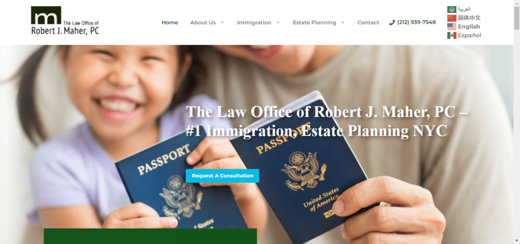 50 Best Immigration Attorney Website Designs 33 Robert Maher Law