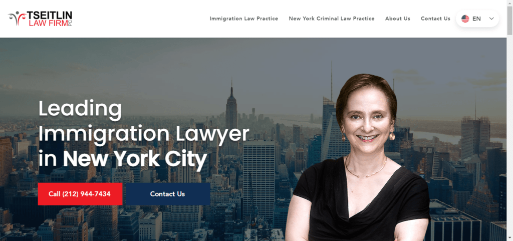 50 Best Immigration Attorney Website Designs 45 Tseitlin Law