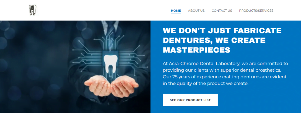 Dental laboratory Website Design 21 acrachromedentallabs