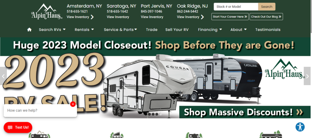 RV Dealer Website Design 6 alpinhausrv