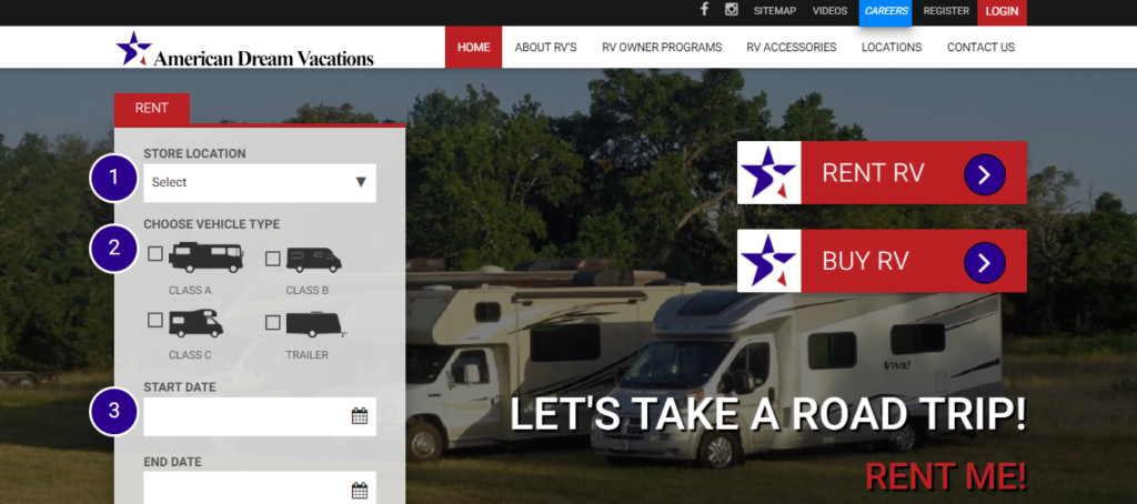 RV Dealer Website Design 48 americandreamvacations