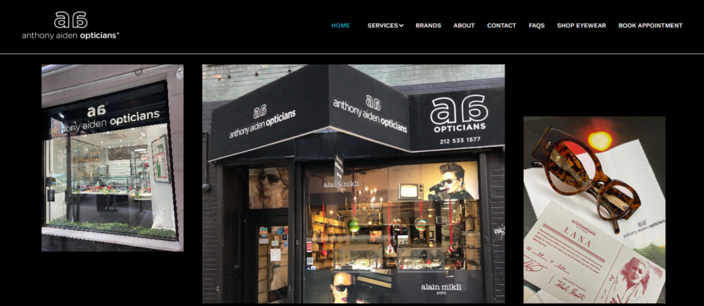Optician Website Design 2 anthonyaidenopticians