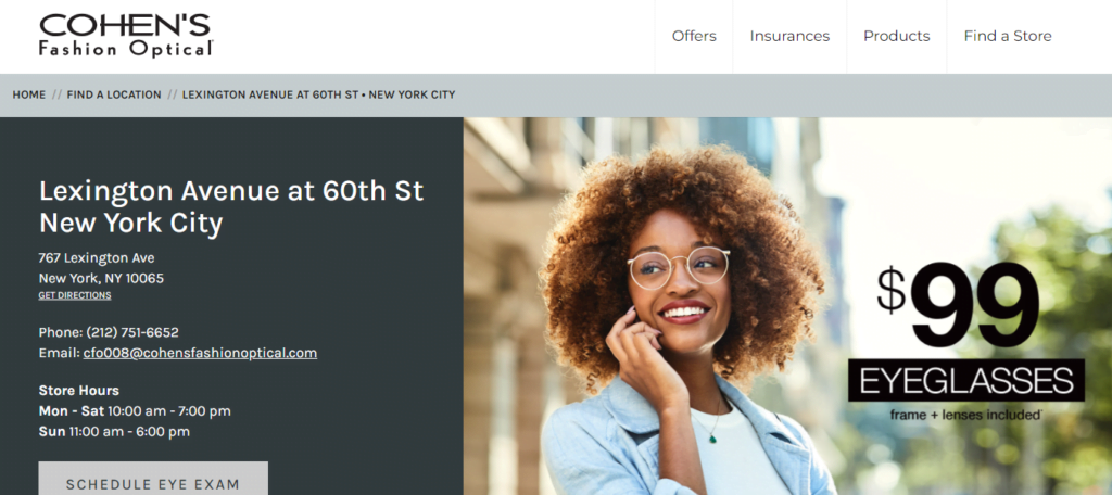 Optician Website Design 18 cohensfashionoptical