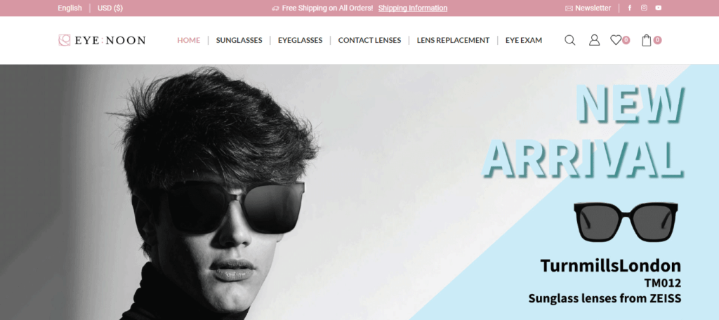 Optician Website Design 40 eyenoonoptical