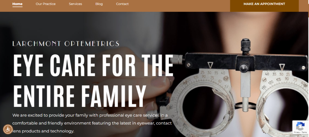 Optician Website Design 50 eyesonlarchmont