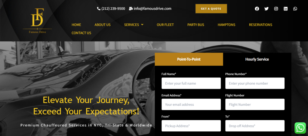Limousine Service Website Design 30 famousdrive