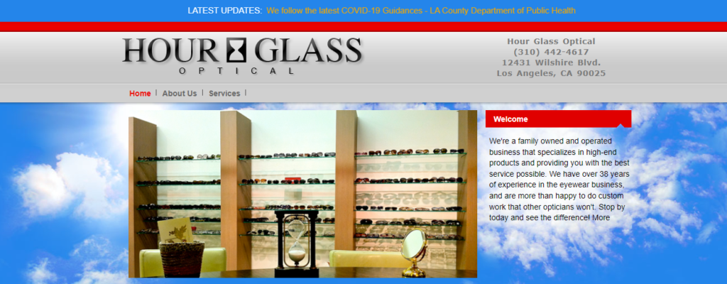 Optician Website Design 43 hourglassoptical