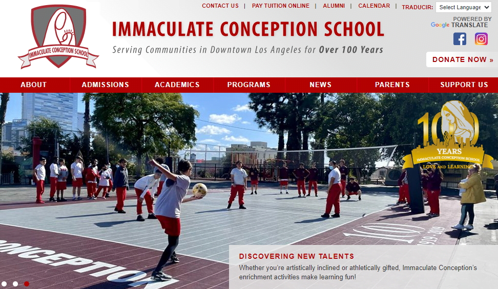 Catholic school Website Design 43 ics la