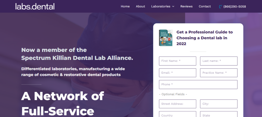 Dental laboratory Website Design 50 labs