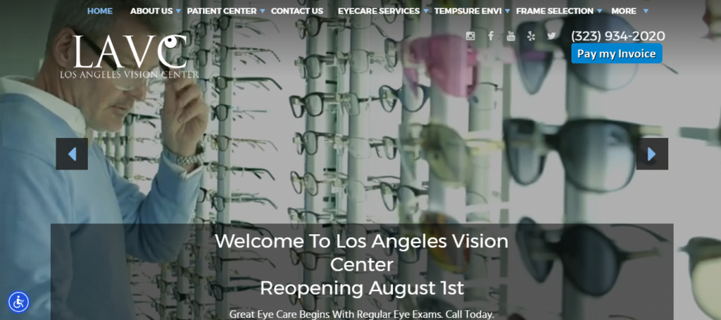 Optician Website Design 42 losangelesvisioncenter