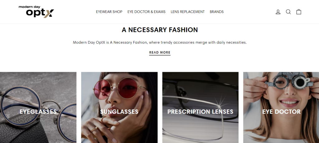 Optician Website Design 10 moderndayoptx