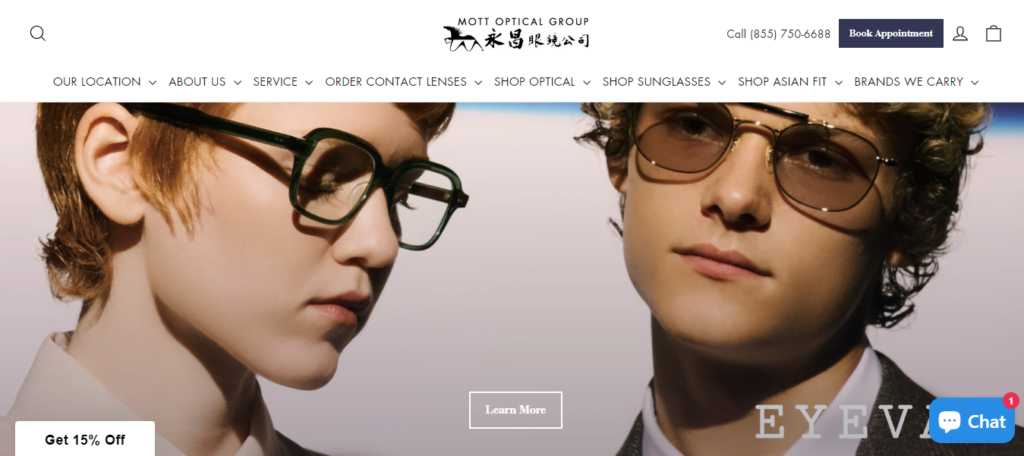 Optician Website Design 9 mottoptical