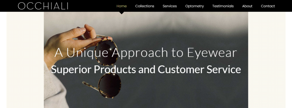 Optician Website Design 7 occhiali newyork