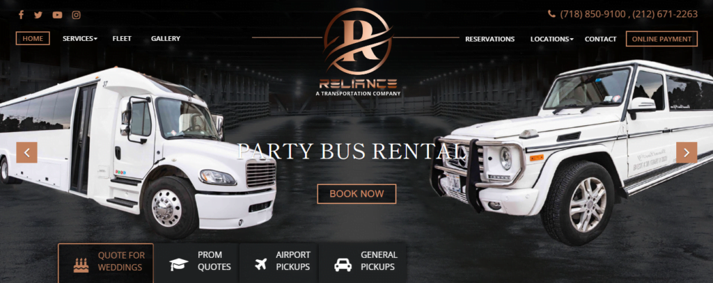 Limousine Service Website Design 23 reliancenygroup