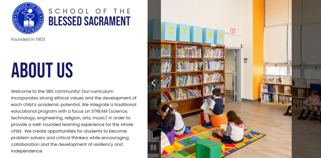 Catholic school Website Design 9 sblsnyc