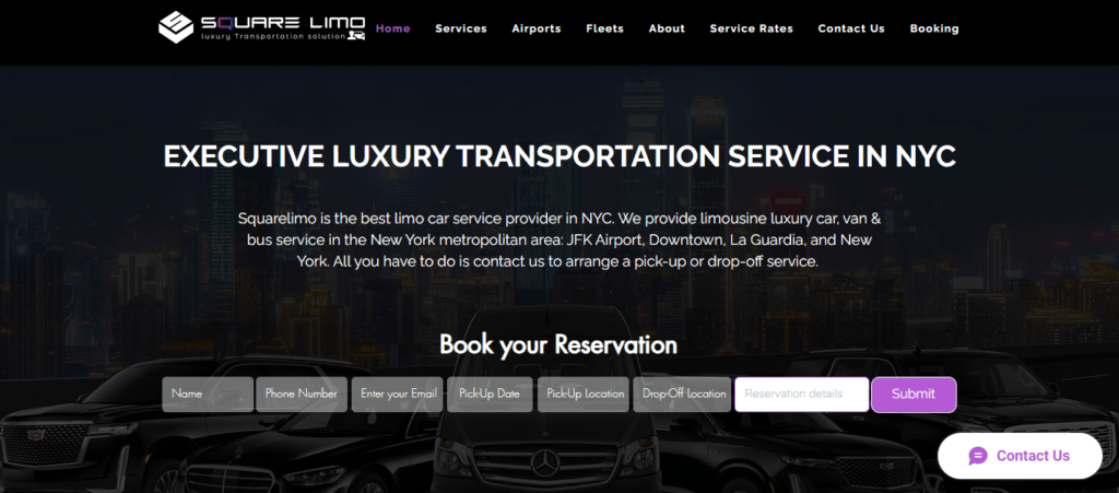 Limousine Service Website Design 22 squarelimo