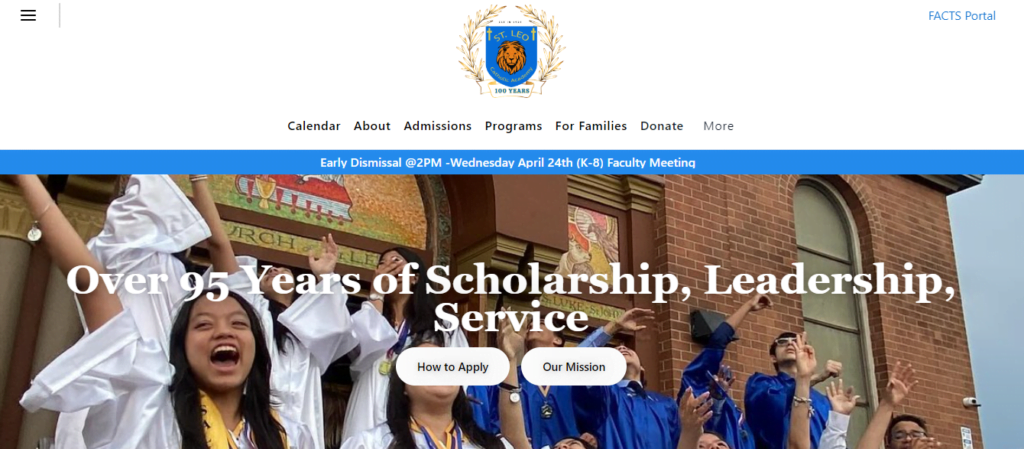 Catholic school Website Design 21 stleocatholicacademy