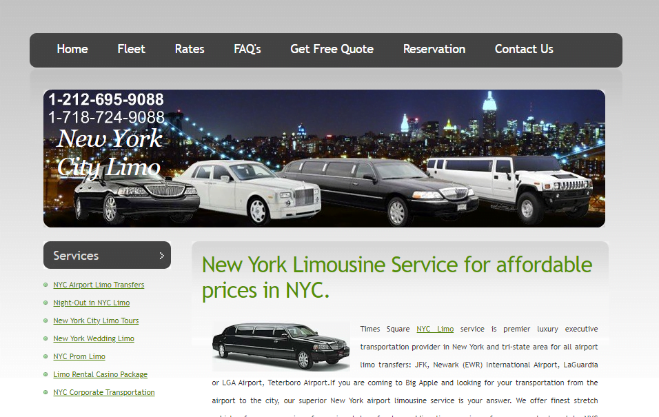 Limousine Service Website Design 7 timesquarelimousine