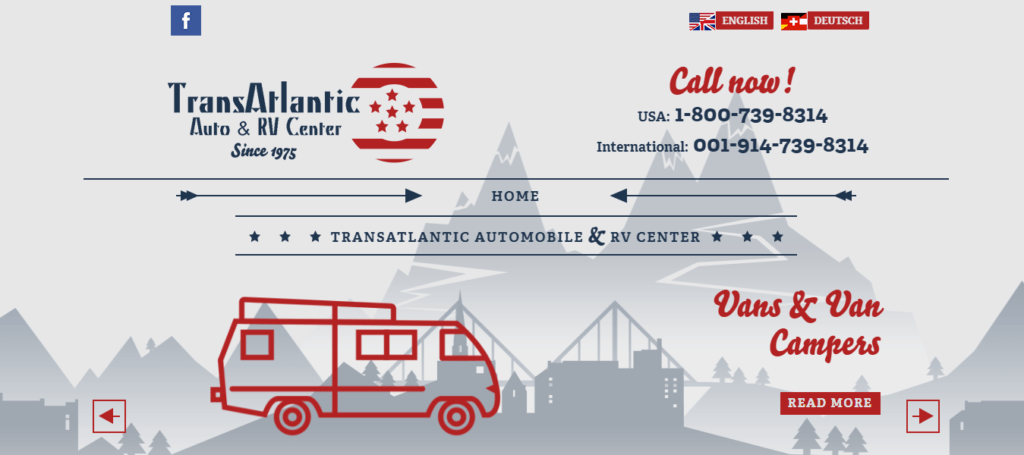 RV Dealer Website Design 11 transatlantic rv