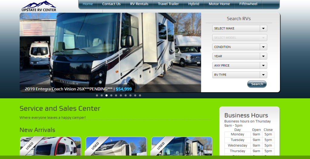 RV Dealer Website Design 12 upstatervcenter