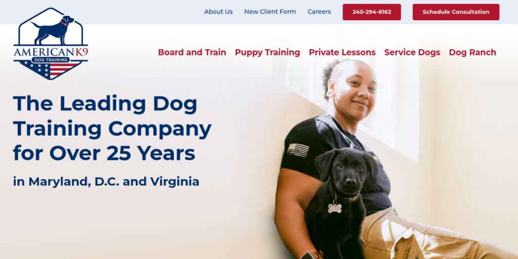 Dog Training website design 7 AmericanK9 Dog Training