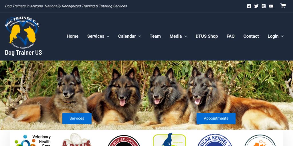 Dog Training website design 5 Dog Trainer US