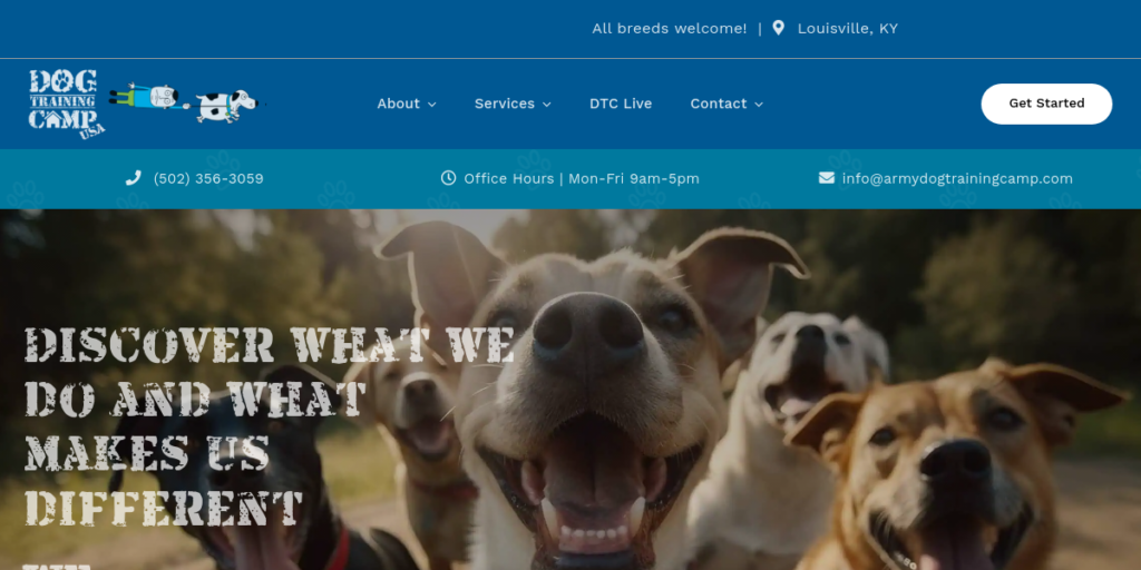 Dog Training website design 4 Dog Training Camp