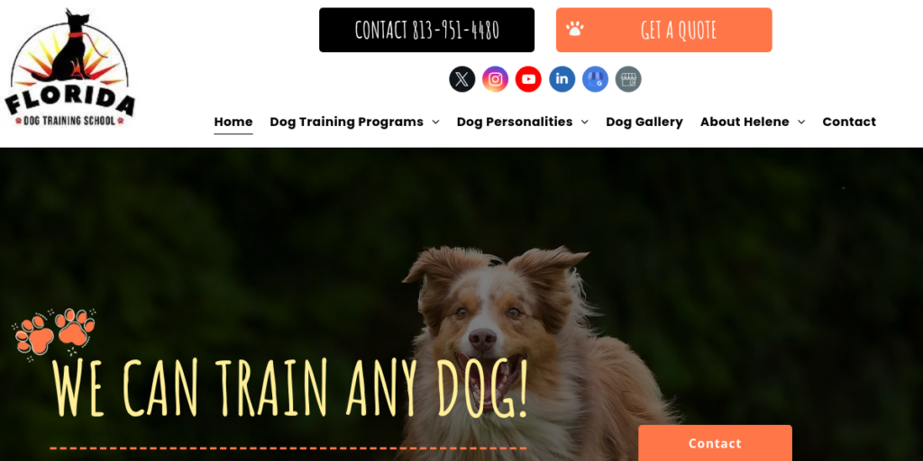 Dog Training website design 12 Florida Dog Training