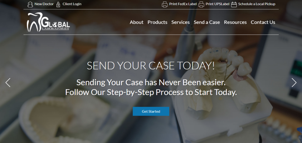 Dental laboratory Website Design 1 Global Labs Usa