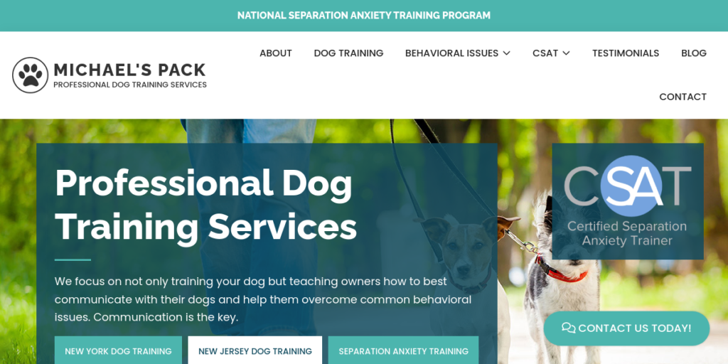 Dog Training website design 18 Michaels Pack Dog Trainers
