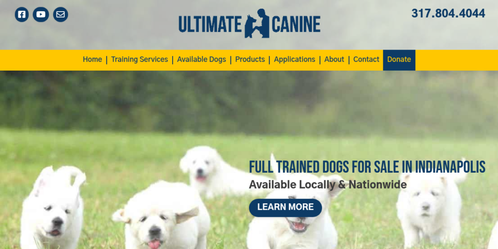Dog Training website design 6 Ultimate Canine Training